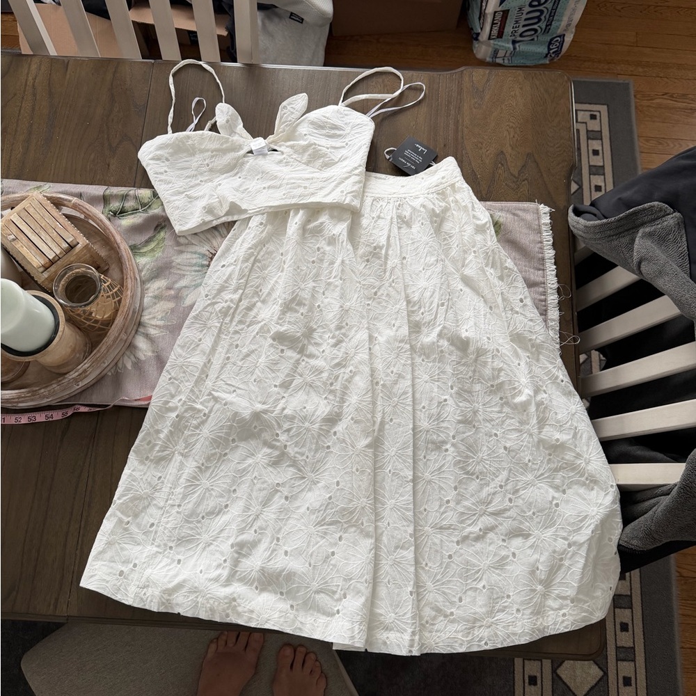 Lulu's White Eyelet Embroidered Set small